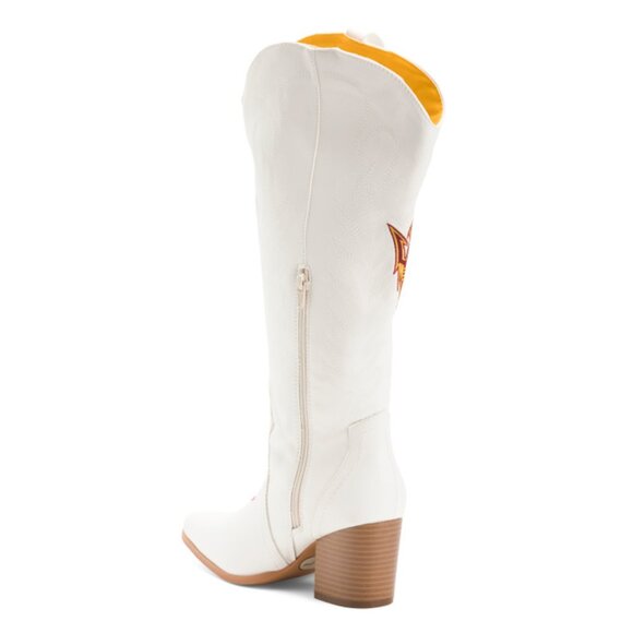 VACCARI BOOTS White Asu Blair Tall Heeled Western Boots - Picture 2 of 2